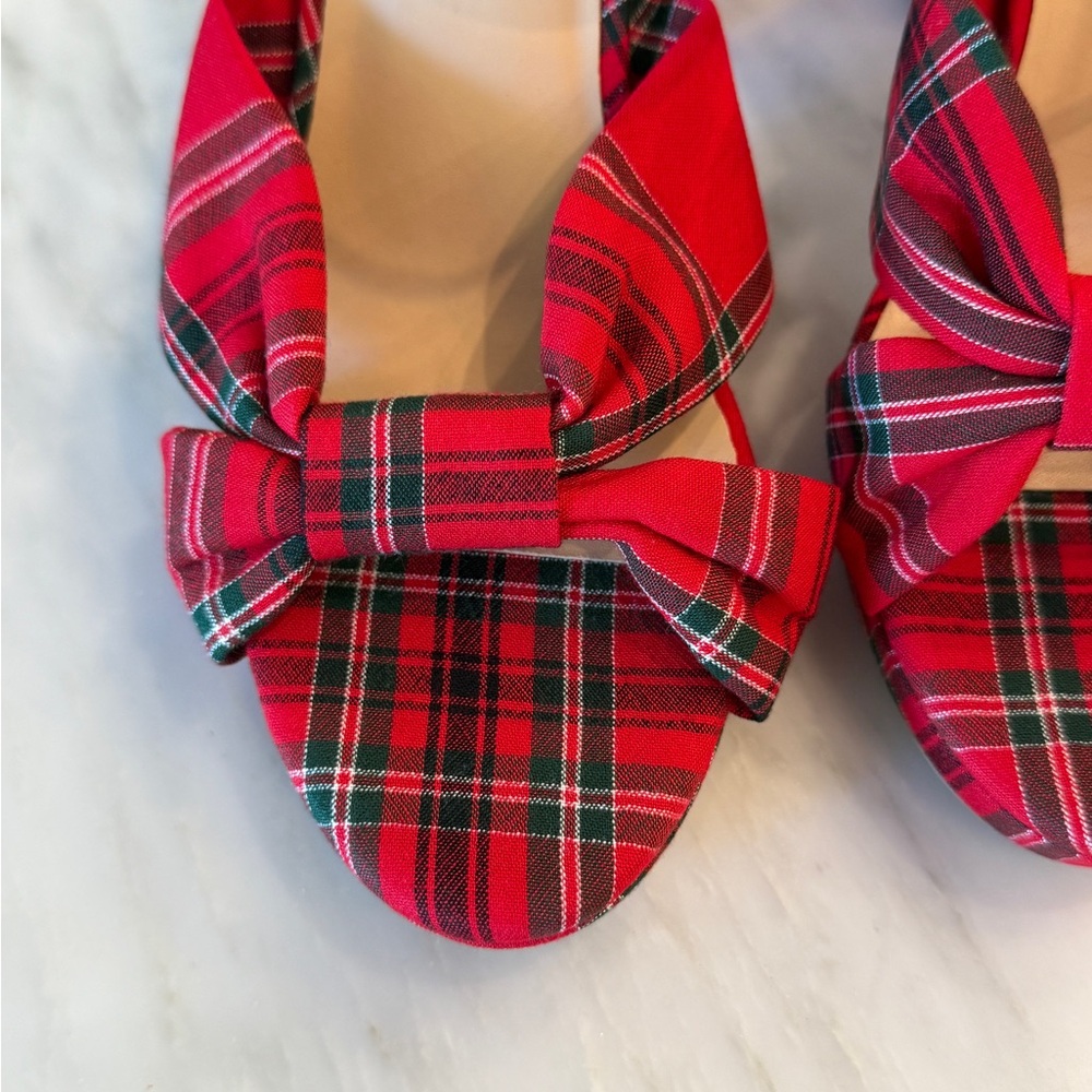 Loft Plaid Red and Green Women's Sandals - brand new - Picture 3 of 6